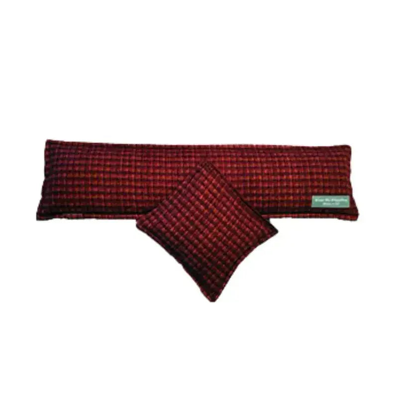 Wrist Rest and Mouse Pad wheat bags - Burnt red flannel fabric