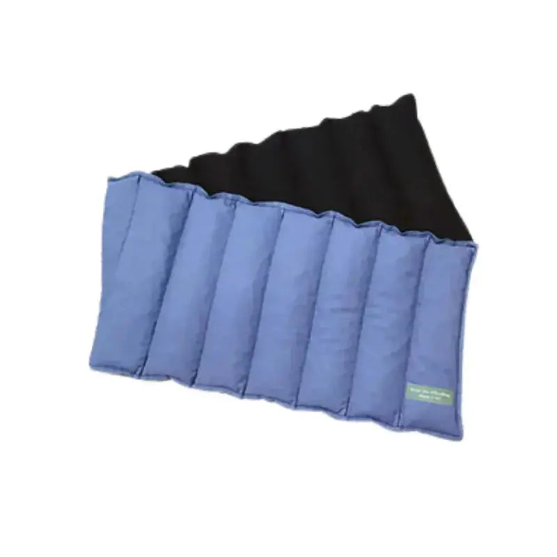 Dusky blue neck wheat bag folded
