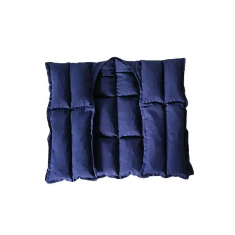 Navy Over shoulder wheat bag, folded in half