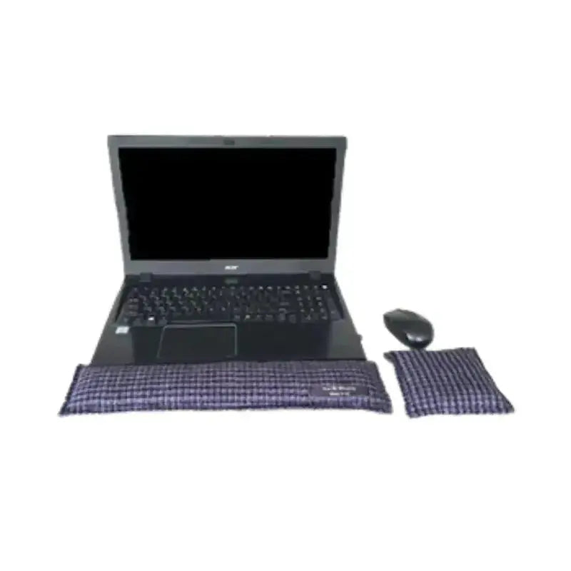 Purple flannel Wrist Rest and Mouse Pad wheat bags with laptop