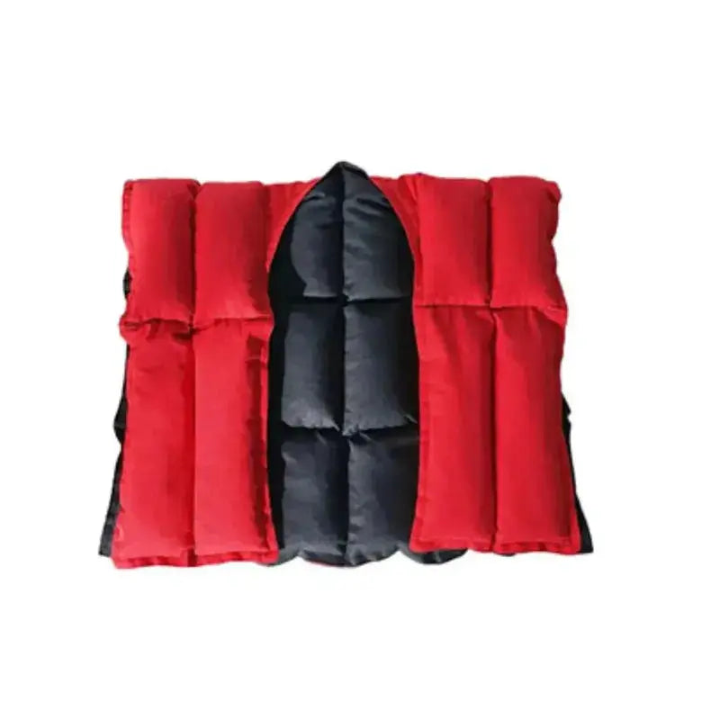 Red Over shoulder wheat bag, folded in half