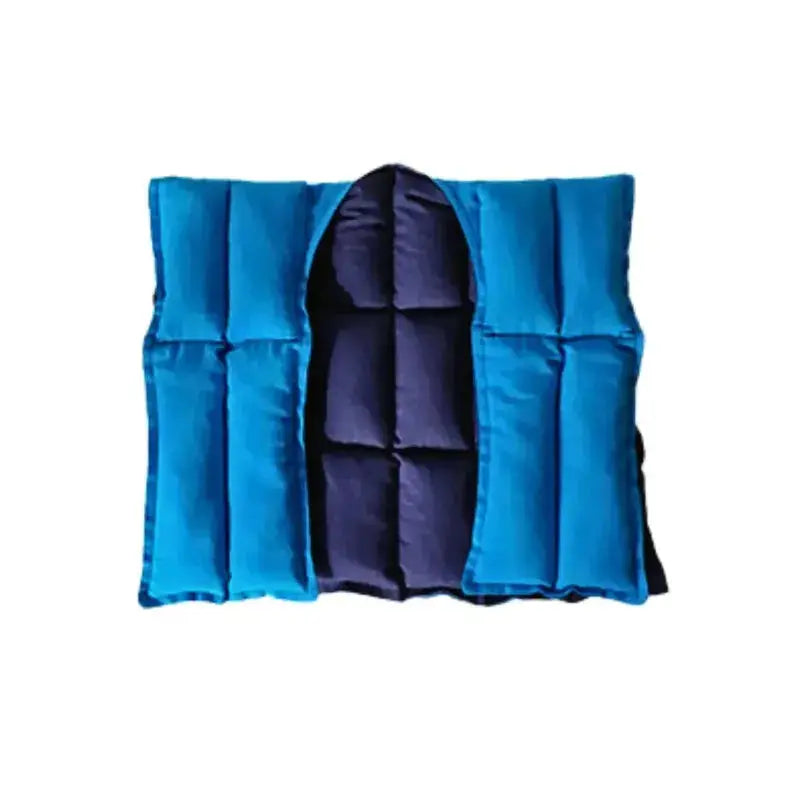 Turquoise Over shoulder wheat bag, folded in half