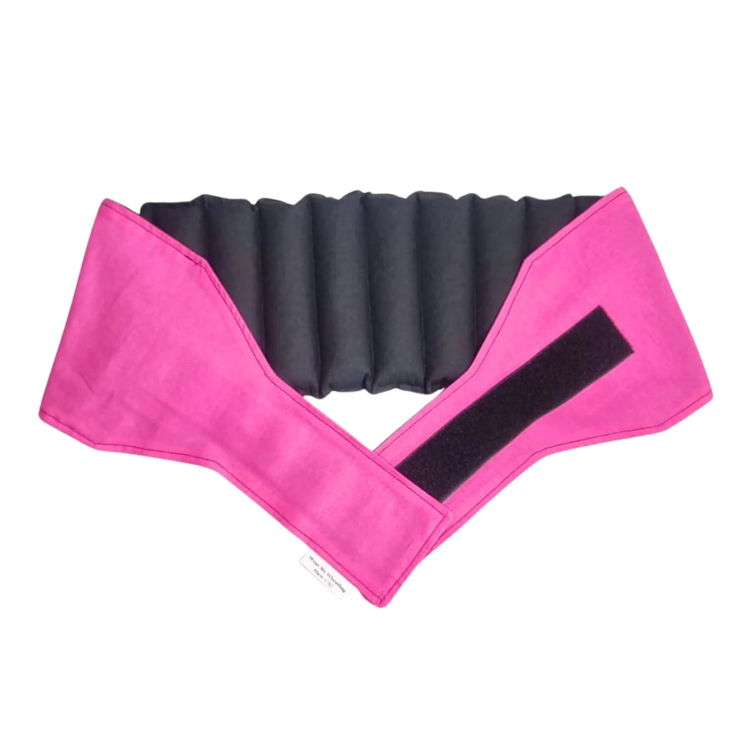 Fuchsia wasit wheat bag, flatlay