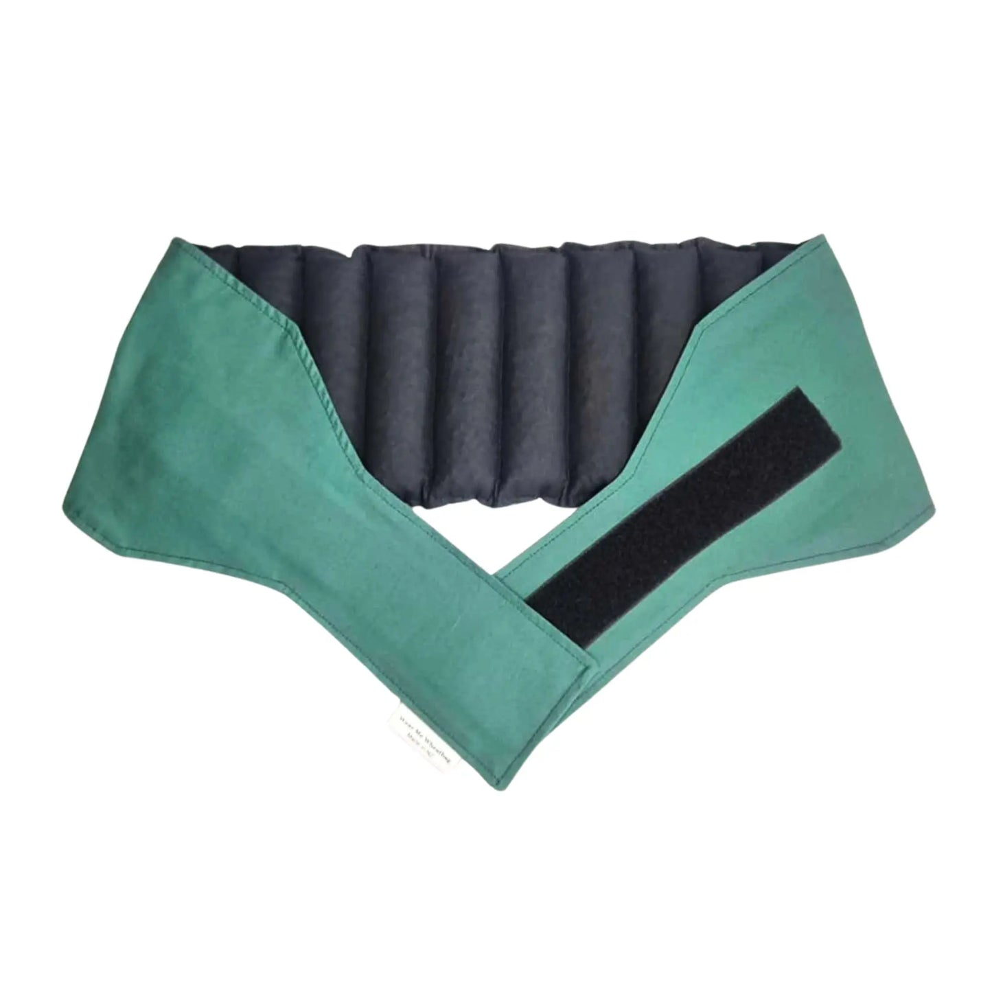 Green waist wheat bag, flatlay