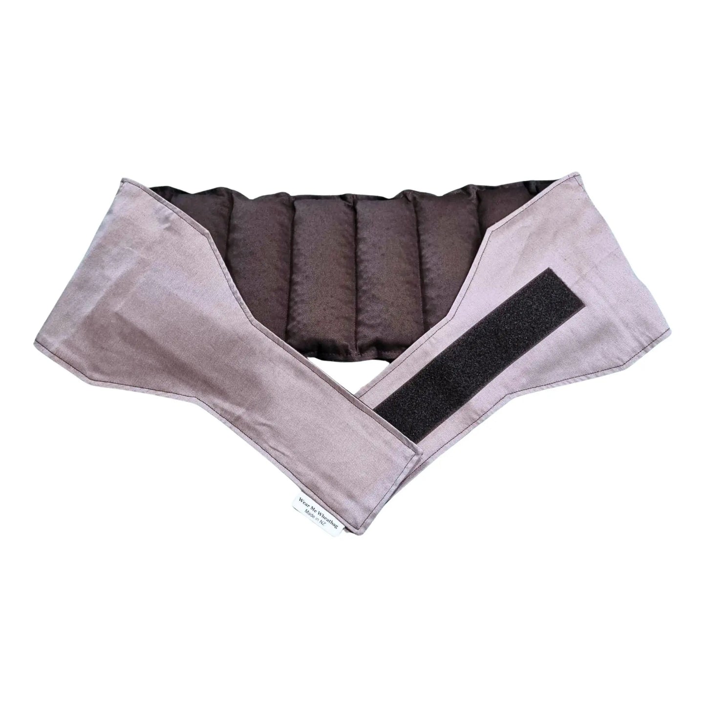 Grey waist wheat bag, flatlay, open view