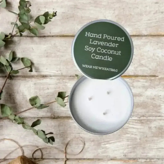 Lavender candle in aluminium tin