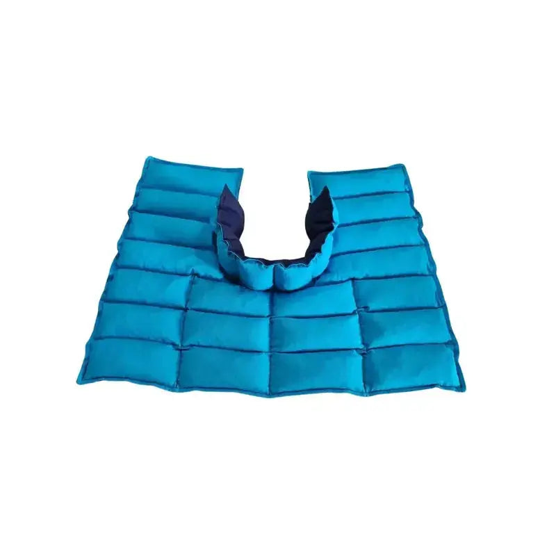 Turquoise neck & shoulder wheat bag flat lay