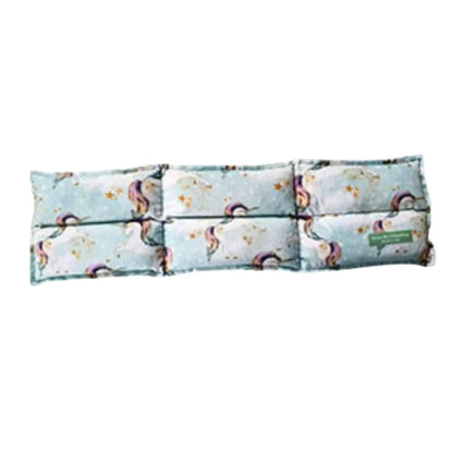 Reactangle wheat bag folded in Unicorn patterned fabric