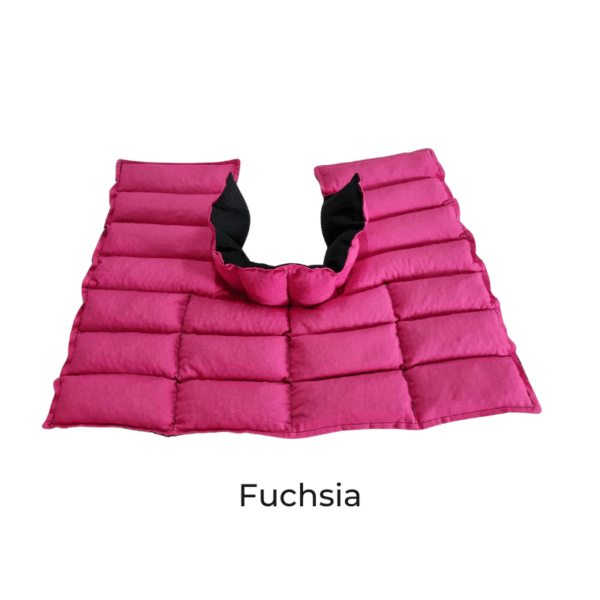 Fuchsia neck shoulder wheat bag flatlay