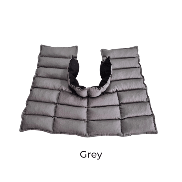 Grey neck shoulder wheat bag flatlay