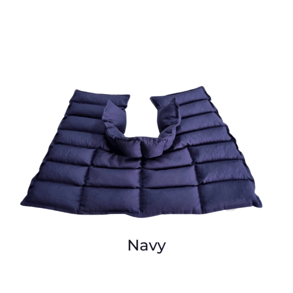 Navy neck shoulder wheat bag flatlay 3